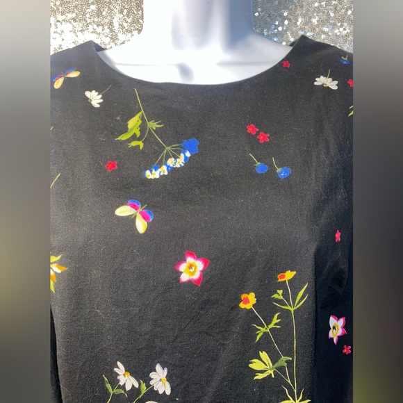 Teddi dress size 12 black with flowers/butterflies - Picture 3 of 5